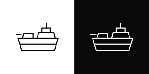 Warship icons for UI elements. High-quality vector illustration.