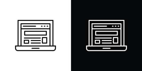 Web portal icons for UI elements. High-quality vector illustration.