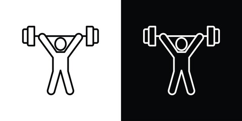 Weightlifter icons for UI elements. High-quality vector illustration.
