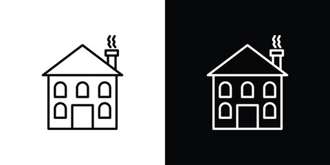 Winter Cabin icons for UI elements. High-quality vector illustration.