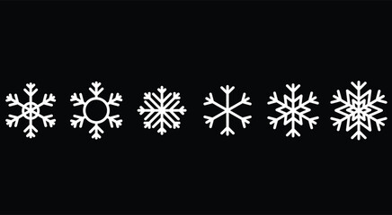 Different form snowflakes vector icons.