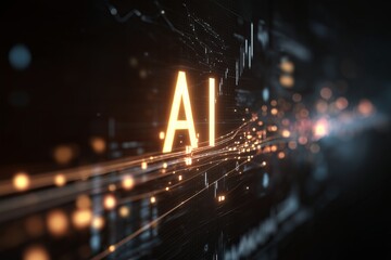 Dynamic visualization of artificial intelligence concepts, showcasing data analytics and technology integration for enhanced business intelligence and future innovations. Cipher 