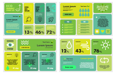 Bento grid set layout geometry simple shape with water drop, wind, sun icon for eco shop, nature product presentation, ui, website. Metaball y2k pattern template