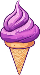 purple ice cream cone illustration