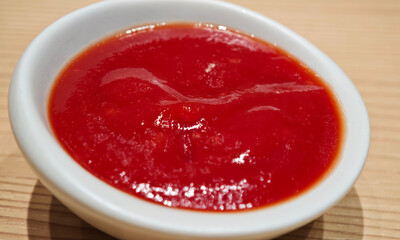 Japanese tomato sauce in restaurants.