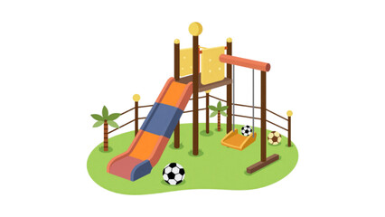 Vector illustration play ground in field © Andri