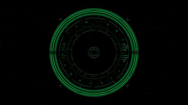 Hologram interfaces create abstract tunnel in cyberspace presenting a futuristic portal with circle elements for high-tech visuals - Powered by Adobe