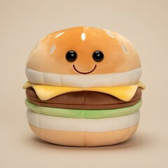 Burger's Delight: A cuddly burger plushie, designed with playful features. The burger is a perfect mix of humor and food-related charm.