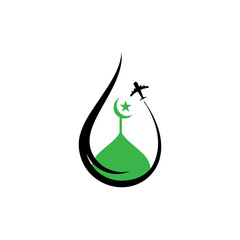 islamic travel logo with mosque icon