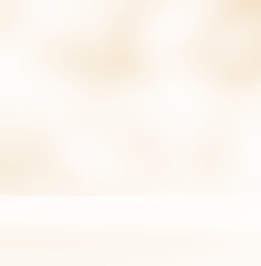 Empty cream beige room studio with shadow of leaves for product presentation. Autumn background. Summer tropical backdrop. Cosmetic showroom.