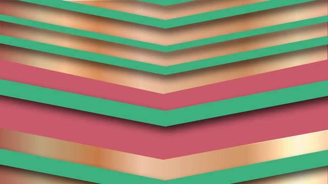 Animated motion background with an abstract art nouveau style chevron pattern colourful wallpaper or backdrop element suitable for a game show or lifestyle entertainment 4K