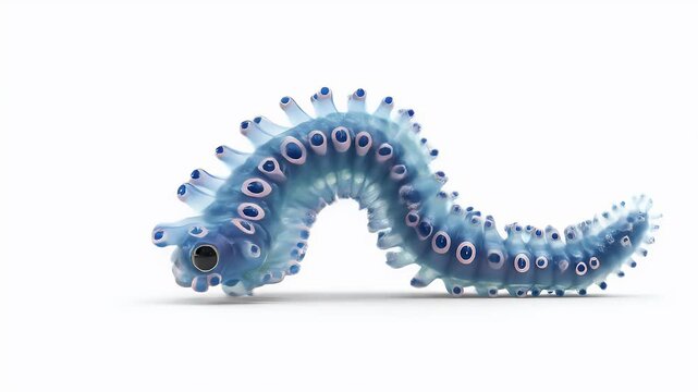 Microscopic Wormlike Creature in Detailed Digital Rendering.