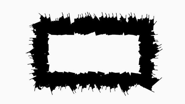 Black Rectangle Frame Animation On White Background