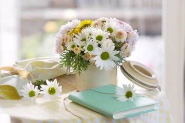 wedding bouquet on the table