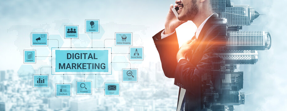 Digital marketing dashboard connecting data analytics, social media, SEO, and content strategy to improve business growth and customer engagement. Parse - Powered by Adobe