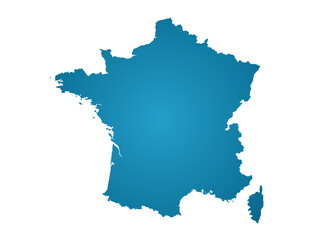 Obraz premium France map, administrative map of France, France department map, French Republic solid ic map