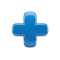 Obraz premium Blue plus sign icon isolated on transparent background