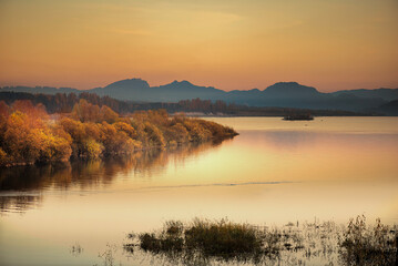 sunrise over the river