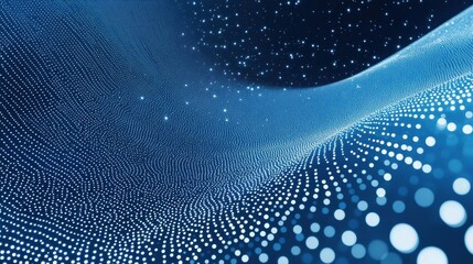 soft blue gradient background with snow-like dots