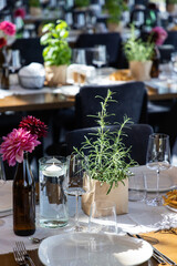 festive table decoration at a party