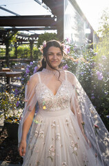 happy beautiful bride on her wedding day