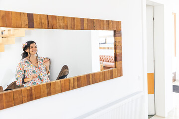 happy beautiful bride on her wedding day