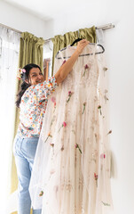 happy beautiful bride on her wedding day