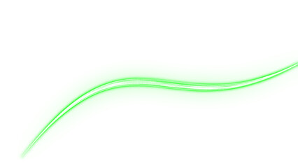 Green Glowing Neon Light Wave Speed Line Overlay Isolated On Transparent Background PNG