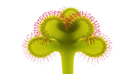 Drosera adelae isolated PNG, a carnivorous plant with sticky tentacles on transparent background, botanical curiosity for nature enthusiasts