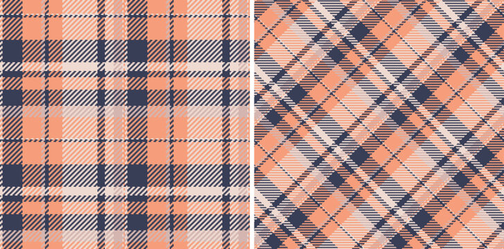 Texture textile tartan of vector plaid check with a seamless background pattern fabric. Set in skin colors for chic home decor ideas.