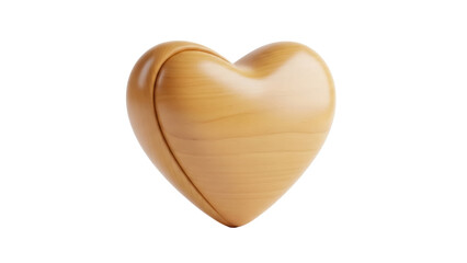 Fototapeta premium Wooden heart isolated PNG on transparent background, love symbol for Valentine s Day and romantic designs