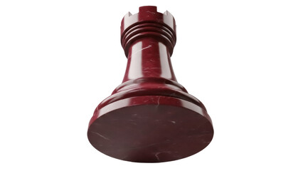 Maroon chess rook isolated PNG on transparent background, strategic game piece for board games and design projects © Vasilis