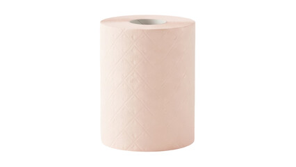 Beige toilet paper roll isolated PNG on transparent background, soft bath tissue for bathroom and hygiene use