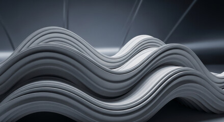 Matte Ceramic Parametric Wave Flowing Geometry