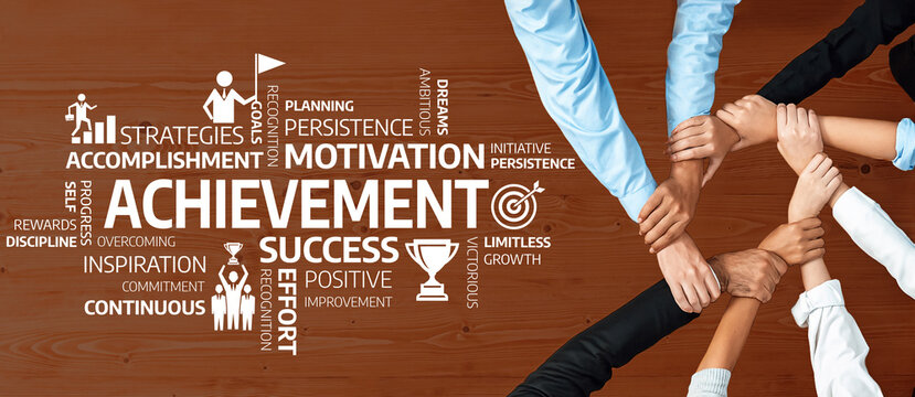 A dynamic image showcasing teamwork and achievement, emphasizing the importance of motivation, perseverance, and strategic planning for success in business. Amity