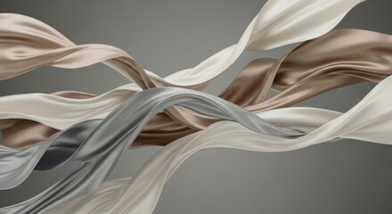 Floating Satin Ribbons Background