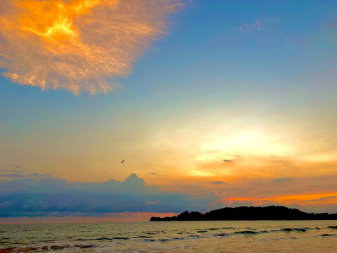 Golden Sunset Sky at Playa Carrillo, Guanacaste, Costa Rica