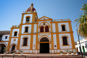 Historical Church of the Immaculate Conception built in 1843 in the beautiful Heritage Town of Mompox in Colombia