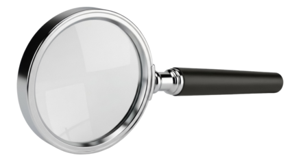 Magnifying glass PNG isolated on transparent background, search tool for investigation and exploration