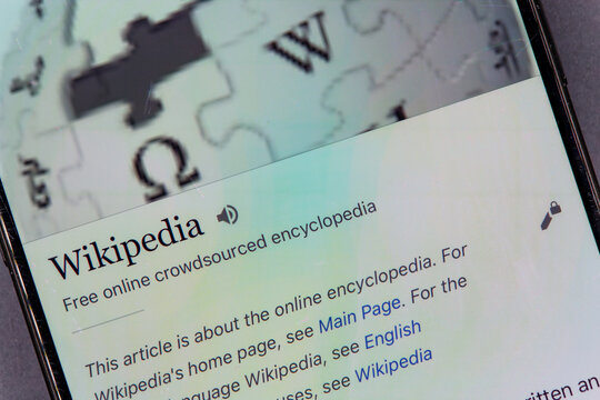 Wikipedia website displaying information on a smartphone screen
