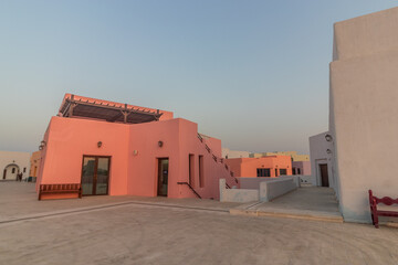 Colorful houses in Mina District of Doha, Qatar