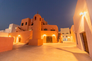 Evening view of Mina District of Doha, Qatar