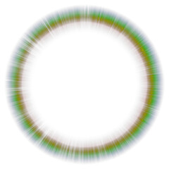 Abstract circular light ring with colorful radial glow isolated