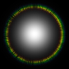 Abstract circular light ring glowing on black background