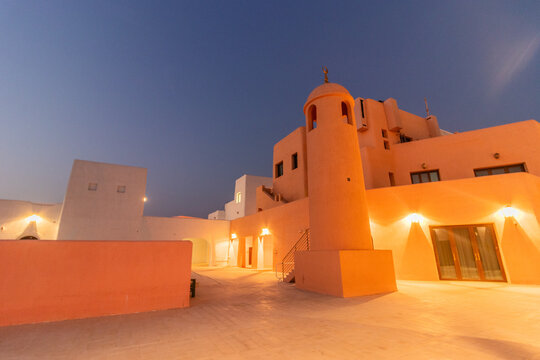Evening view of Mina District of Doha, Qatar