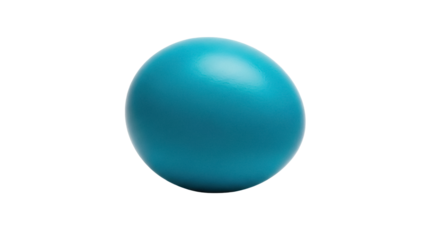 Vibrant turquoise sphere isolated PNG on transparent background, smooth round object for graphic design and creative projects
