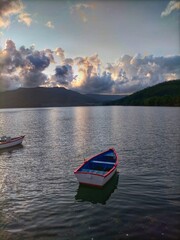 sunset colors in the Cantabrian coast in A Marina, Galicia, Spain