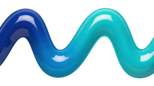 Wavy blue gradient line isolated PNG, abstract design element on transparent background for modern graphic projects and creative compositions