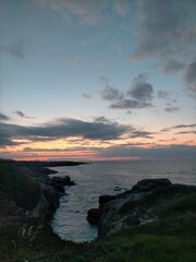 sunset colors in the Cantabrian coast in A Marina, Galicia, Spain