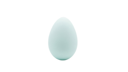 Light blue egg isolated PNG on transparent background, pastel color easter egg for spring holiday decoration and design use